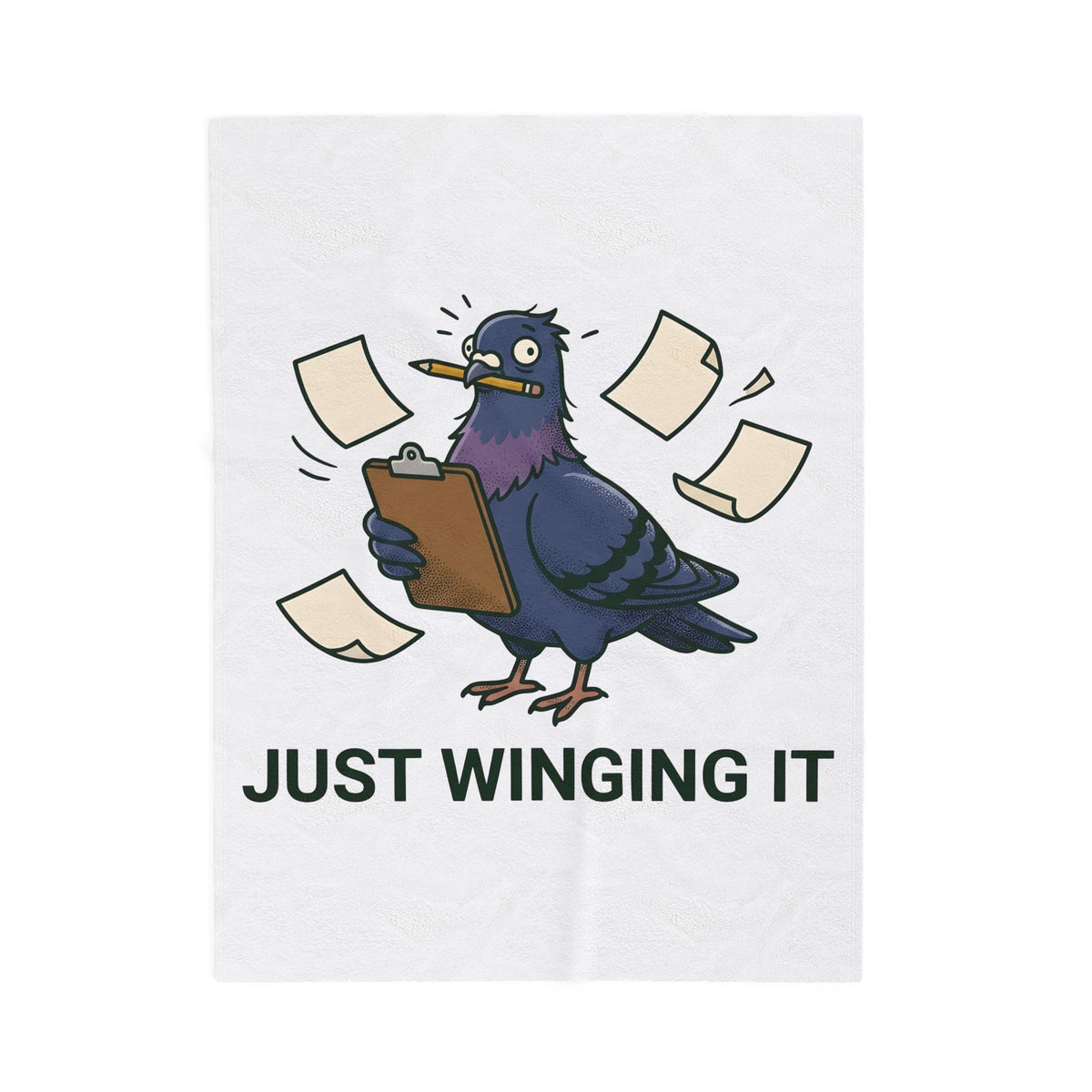 Pigeon Cartoon Blanket Funny Animal Gift Women Funny Blanket Dove Blanket Comedy Fan Squirrel Graphic Blanket Retro Clipboard Blanket