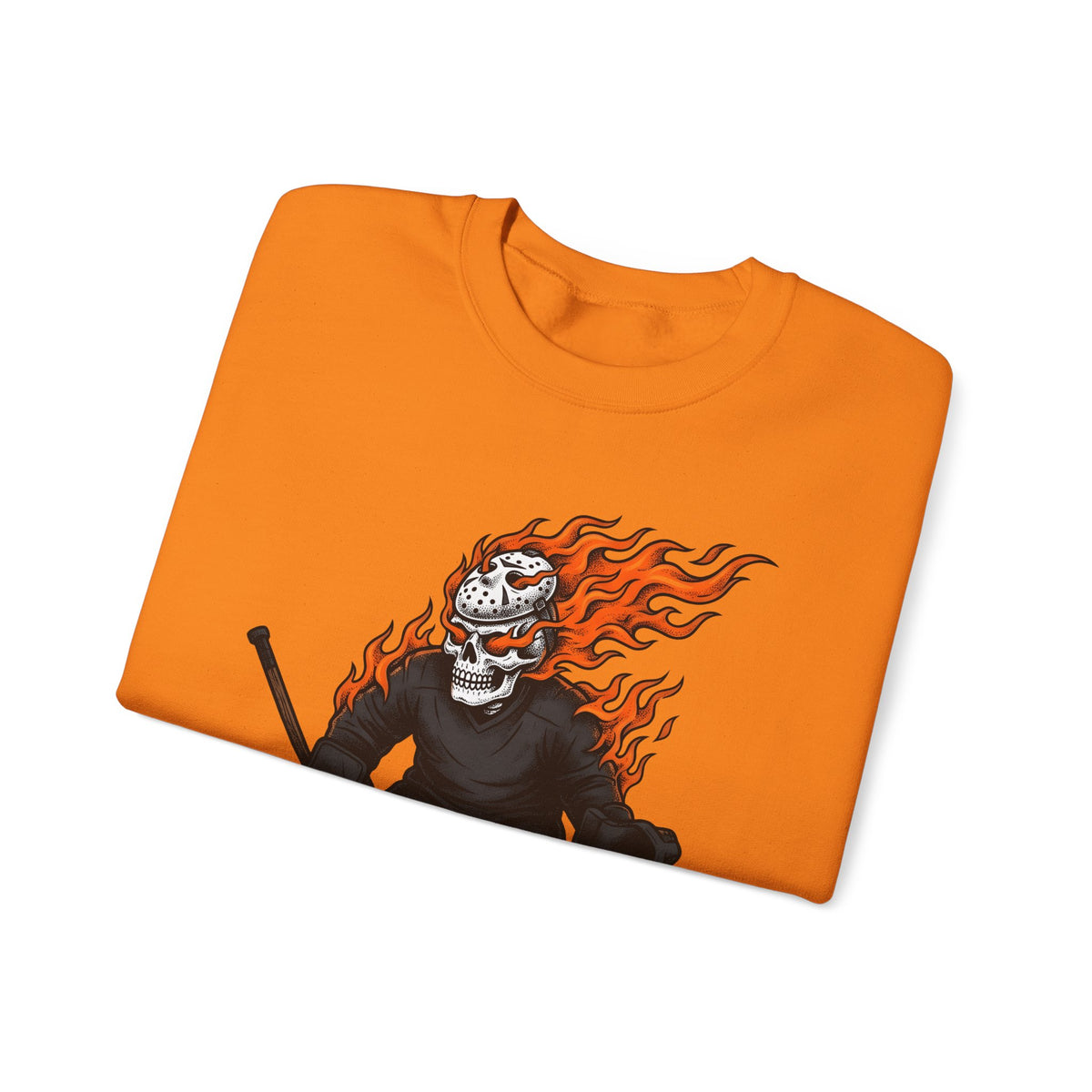 Burning Hockey Goalie Sweatshirt Hockey Skeleton Gift Women Neo Traditional Sweatshirt Goalie Sweatshirt Hockey Fan Hockey Player Sweatshirt Bone Graphic Old