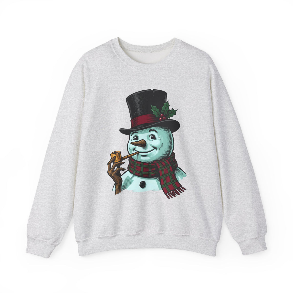 Snowman Christmas Event Gift Rustic Frosty Holiday Fan Country Party Nostalgic Tartan Scarf Sweatshirt