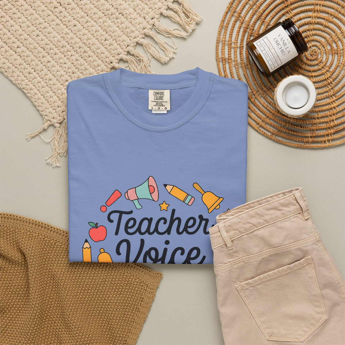 School Supplies Teacher Learning Gift Hand Drawn Stationery Educator Enthusiast T-Shirt