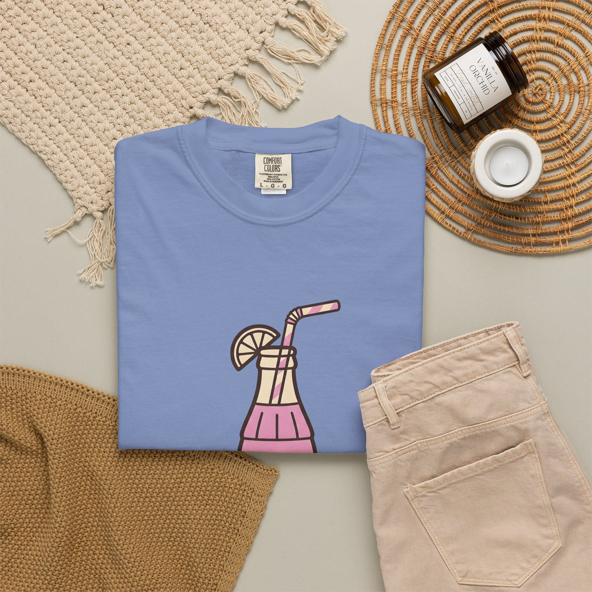 Soda Bottle T-Shirt Drinks Summertime Gift Women Cartoon T-Shirt Bottle T-Shirt Beverage Fan Pop Art T-Shirt Summer Graphic Vintage Lemon Wedge