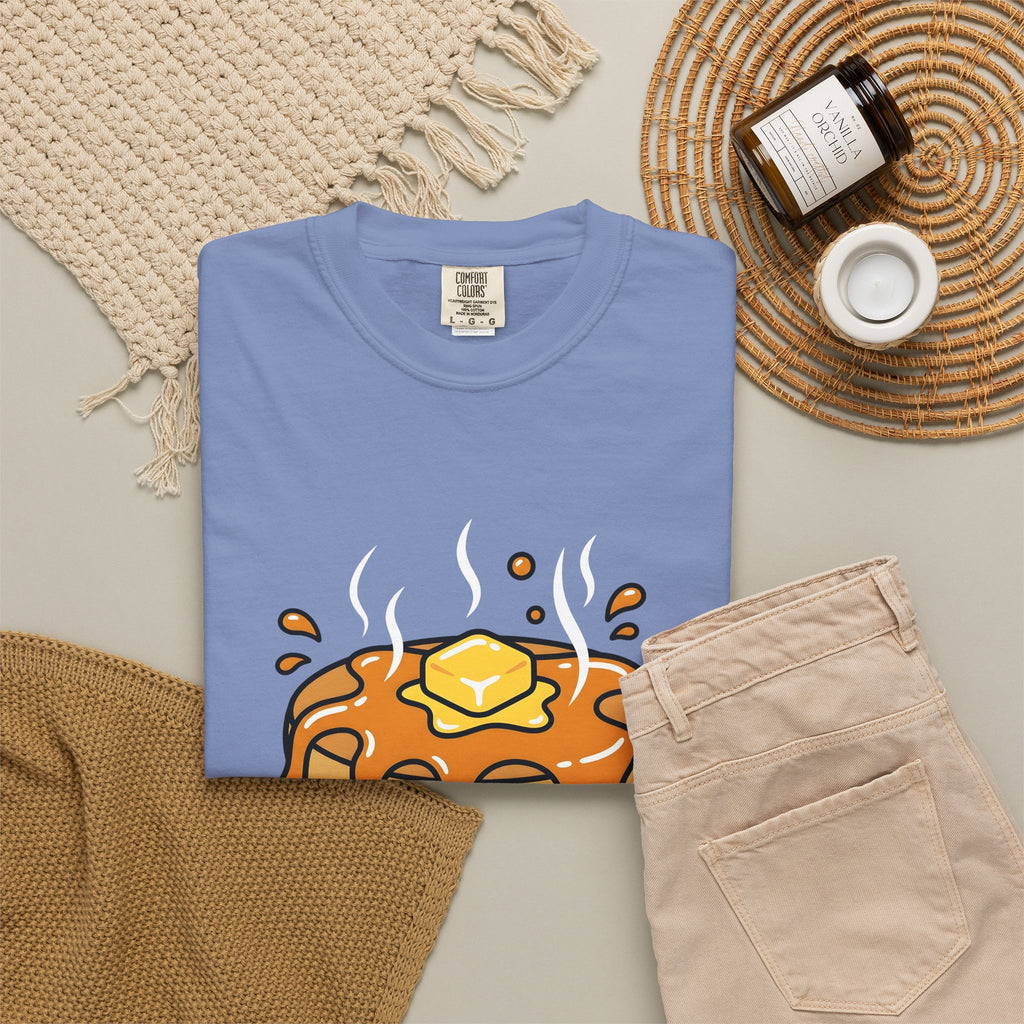 Pancake Stack Desserts Breakfast Gift Cartoon Pancakes Sweets Fan Cartoony Morning Bold Syrup T-Shirt