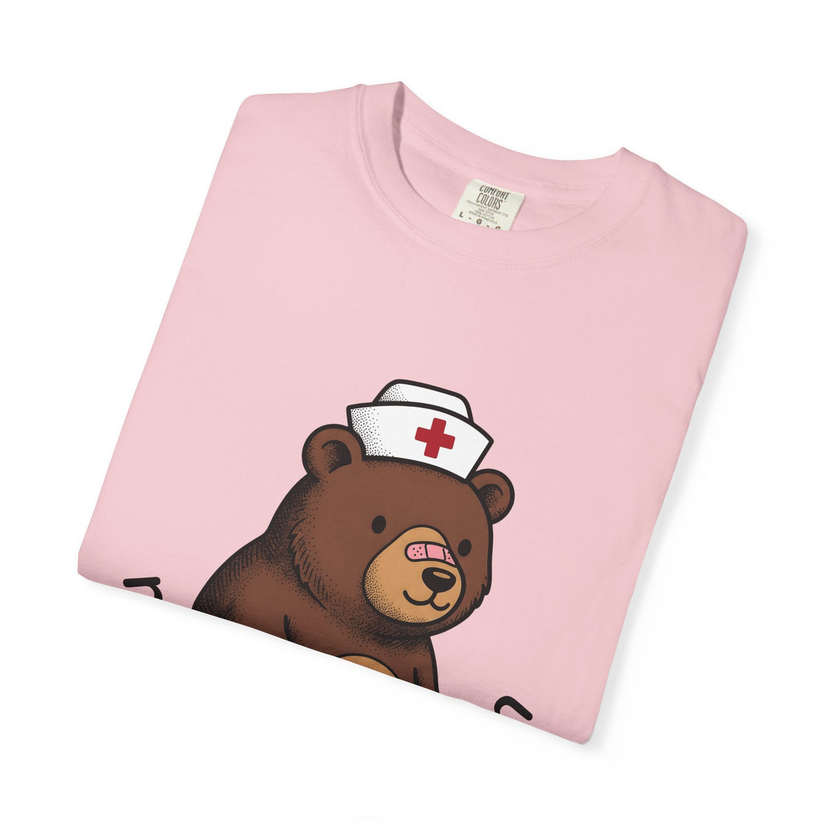 Nurse Bear T-Shirt Nurse Animal Gift Women Cute T-Shirt Teddy Bear T-Shirt Nursing Enthusiast Kawaii T-Shirt Creature Graphic Cartoon Nurse Hat