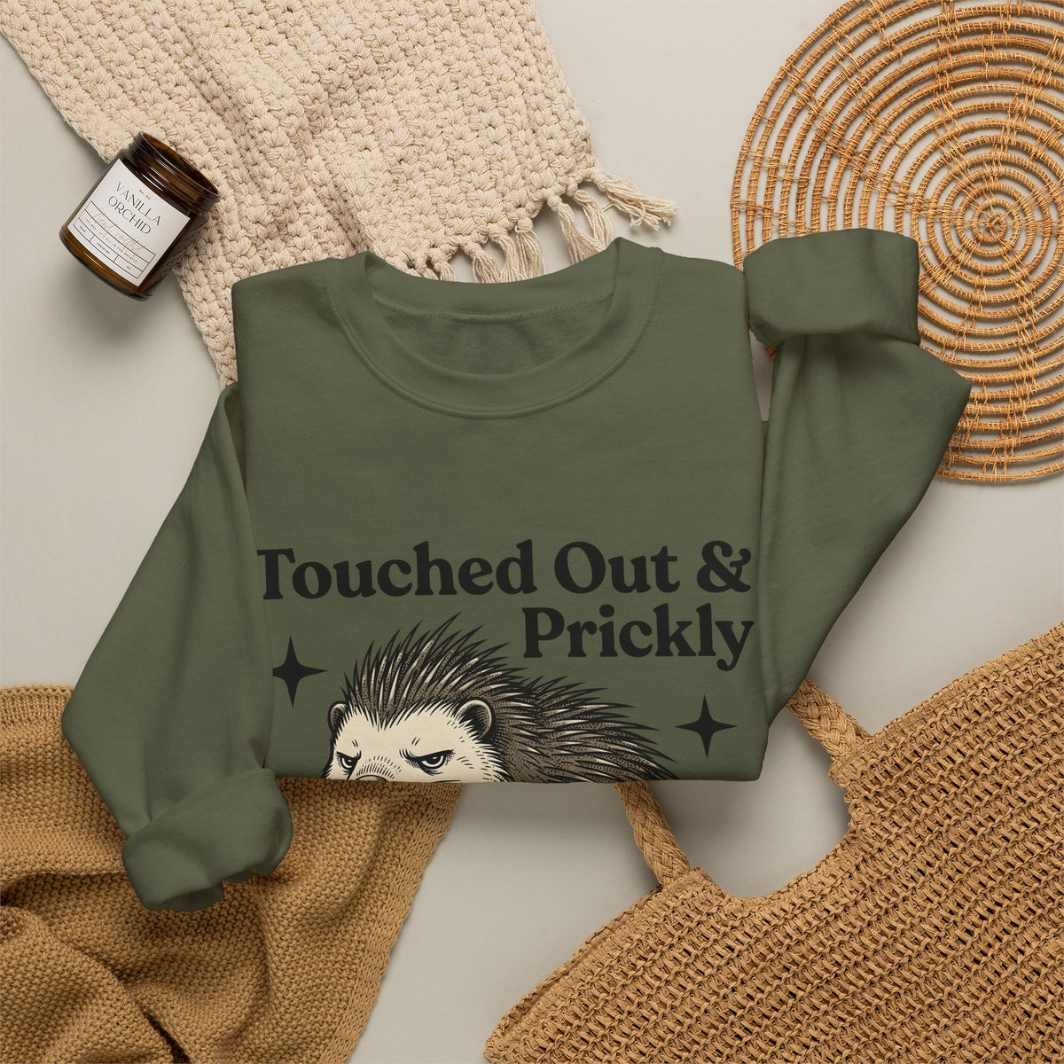 Grumpy Porcupine Sweatshirt Moms Humor Gift Women Hand Drawn Sweatshirt Quillpig Sweatshirt Motherhood Fan Illustrated Graphic Sweatshirt Vintage Stars Sweatshirt