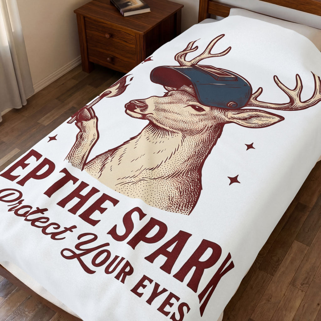 Horned Deer Welding Face Shield Blanket Funny Nature Gift Women Antique Blanket Welding Mask Blanket Humor Fan Vintage Blanket Wildlife Graphic