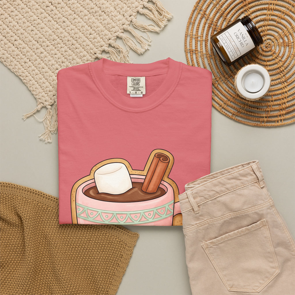 Cozy Hot Cocoa Christmas Comfort Gift Delightful Hot Chocolate Winter Fan Charming Cartoon T-Shirt