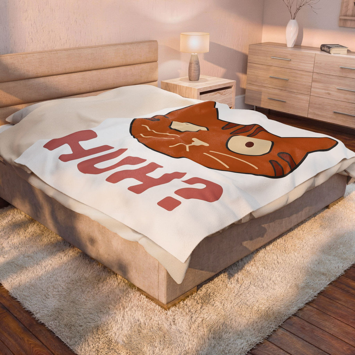Cat Face Blanket Cat Humor Gift Women Cartoon Blanket Kitten Blanket Cat Fan Toon Blanket Funny Graphic Minimalist Wide Eyes Blanket