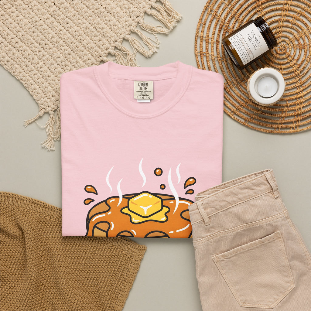 Pancake Stack Desserts Breakfast Gift Cartoon Pancakes Sweets Fan Cartoony Morning Bold Syrup T-Shirt
