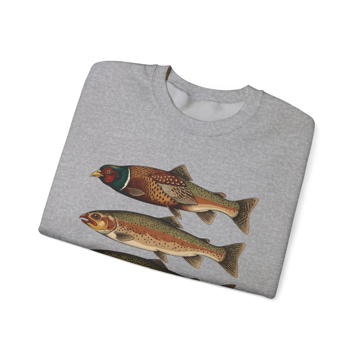 Rainbow Trout Fishing Animals Gift Retro Trout Angler Fan Vintage Wildlife Sketch Game Sweatshirt