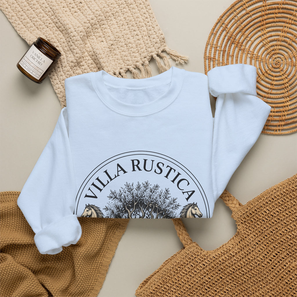 Horse Tree Sweatshirt Vineyard Equestrian Gift Women Vintage Sweatshirt Equine Sweatshirt Winery Enthusiast Retro Sweatshirt Horseback Graphic Hand Drawn Olive