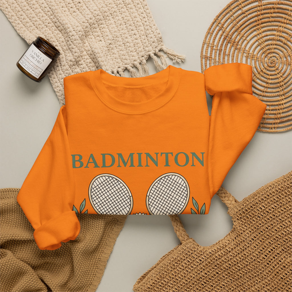 Birdie Rackets Sweatshirt Badminton Fitness Gift Women Retro Sweatshirt Shuttlecocks Sweatshirt Badminton Enthusiast Vintage Sweatshirt Workout Graphic Doodle