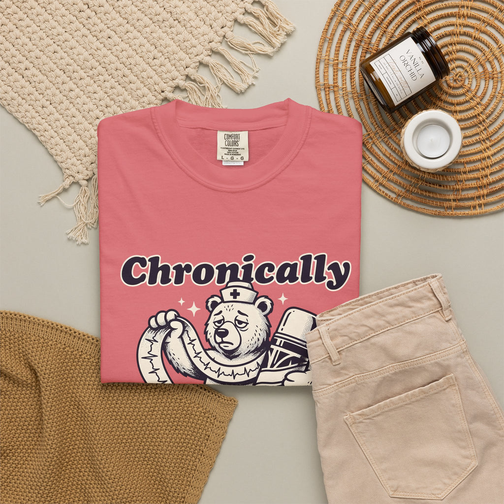 Nurse Bear T-Shirt Nurses Humor Gift Women Vintage T-Shirt Teddy Bear T-Shirt Nursing Enthusiast Retro T-Shirt Funny Graphic Hand Drawn Coffee T-Shirt