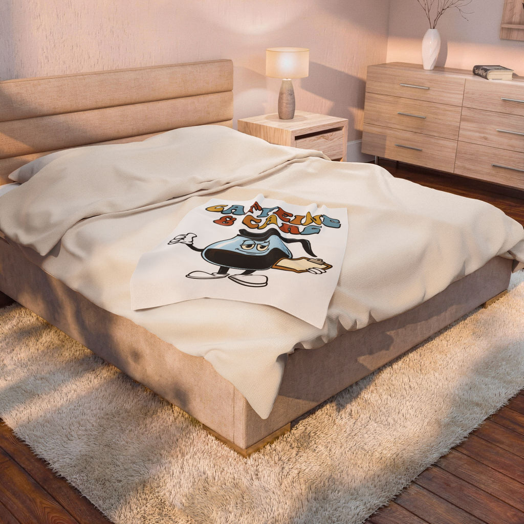 Coffee Pot Character Blanket Nurses Coffee Gift Women Cartoon Blanket Coffee Maker Blanket Nurse Fan Cartoony Blanket Caffeine Graphic Retro
