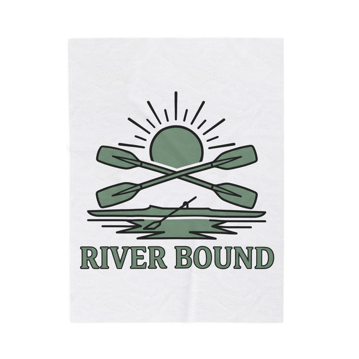 Crossed Canoe Paddles Blanket Kayaking Nature Gift Women Hand Drawn Blanket Paddles Blanket Kayaker Enthusiast Illustrated Design Outdoor Graphic