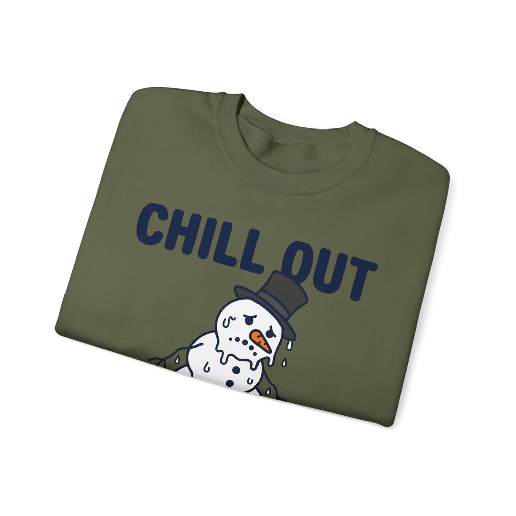 Melting Snowman Sweatshirt Christmas Comedy Gift Women Illustration Sweatshirt Frosty Sweatshirt Xmas Fan Drawing Graphic Sketch Top Hat Sweatshirt