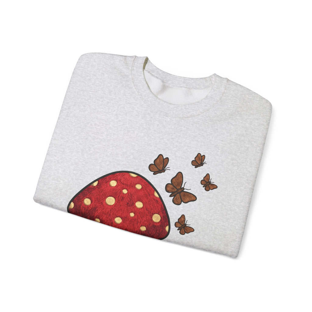 Shroom Sweatshirt Boho Chic Environment Gift Women Applique Sweatshirt Mushroom Sweatshirt Hippie Fan Embroidered Sweatshirt Eco Graphic Old-Fashioned