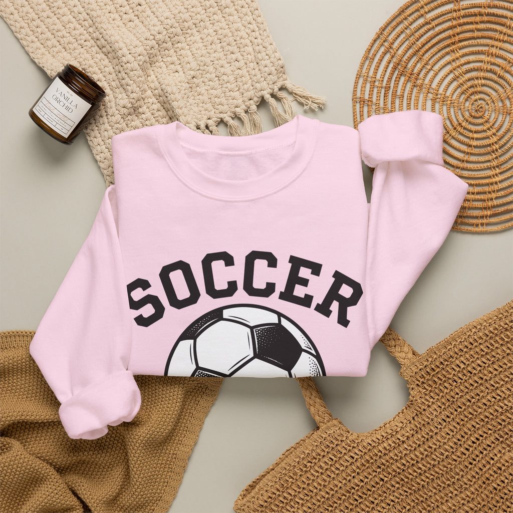 Soccer Ball Moms Sports Gift Vintage Football Mom Fan Retro Athletic Hand Drawn Varsity Sweatshirt
