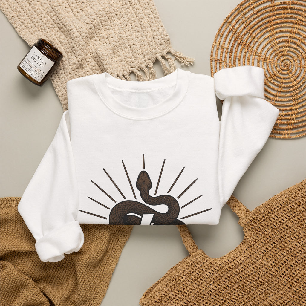 Snake Cowgirl Western Gift Boho Serpent Rodeo Fan Hippie Cowboy Vintage Lightning Bolt Sweatshirt