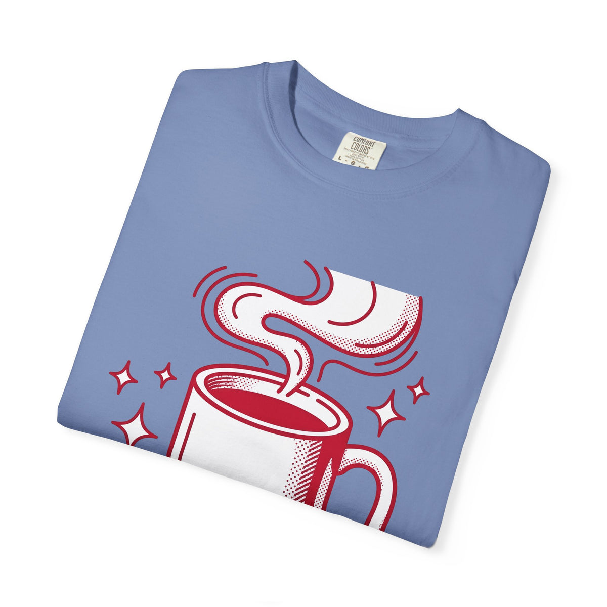 Coffee Cup T-Shirt St. Valentine's Day Coffee Gift Women Pop Art T-Shirt T-Shirt T-Shirt Valentine Fan Pop Art T-Shirt Coffee Design Retro Stars T-Shirt