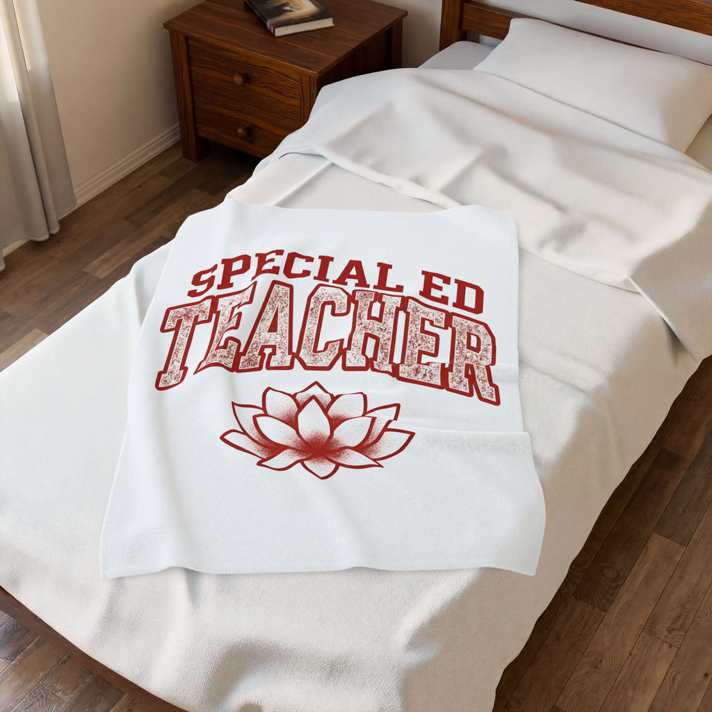 Lotus Petal Blanket Teacher Recognition Gift Women Faded Blanket Waterlily Blanket Educator Enthusiast Distressed Blanket Appreciation Graphic