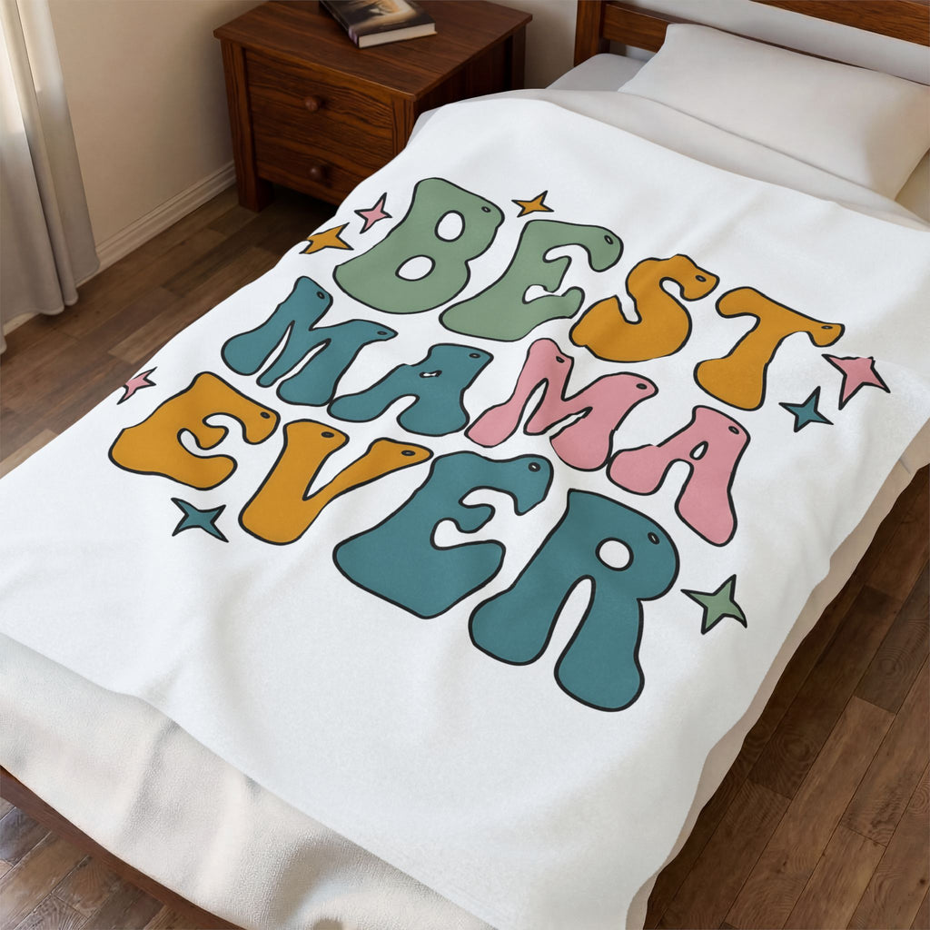 Funky Lettering Blanket Moms Household Gift Women Vintage Blanket Typography Blanket Motherhood Fan Retro Blanket Home Graphic Neon Sparkles Blanket