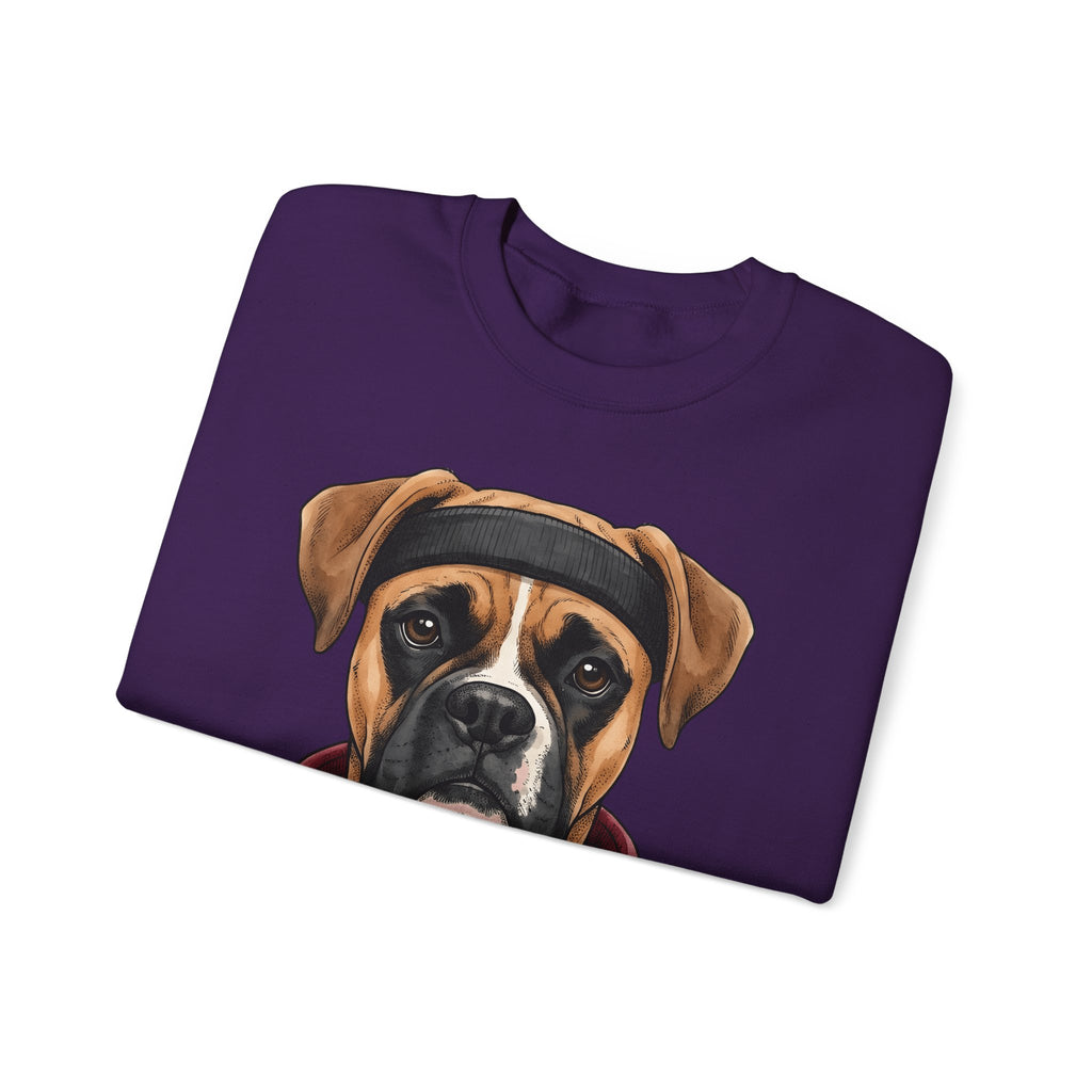 Boxer Puppy Sweatshirt Dog Apparel Gift Women Cartoon Sweatshirt Puppy Sweatshirt Dog Fan Canine Sweatshirt Clothing Graphic Line Art Pullover Sweatshirt
