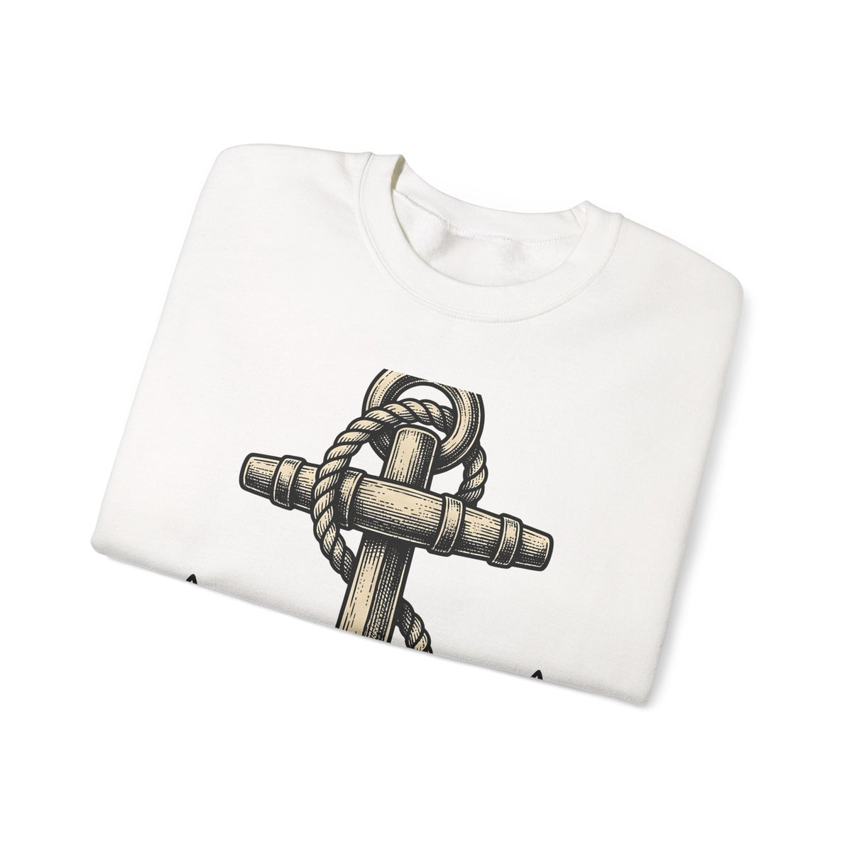 Anchor Line Nautical Beach Gift Old School Rope Sailor Fan Mooring Outline Seaside Sweatshirt