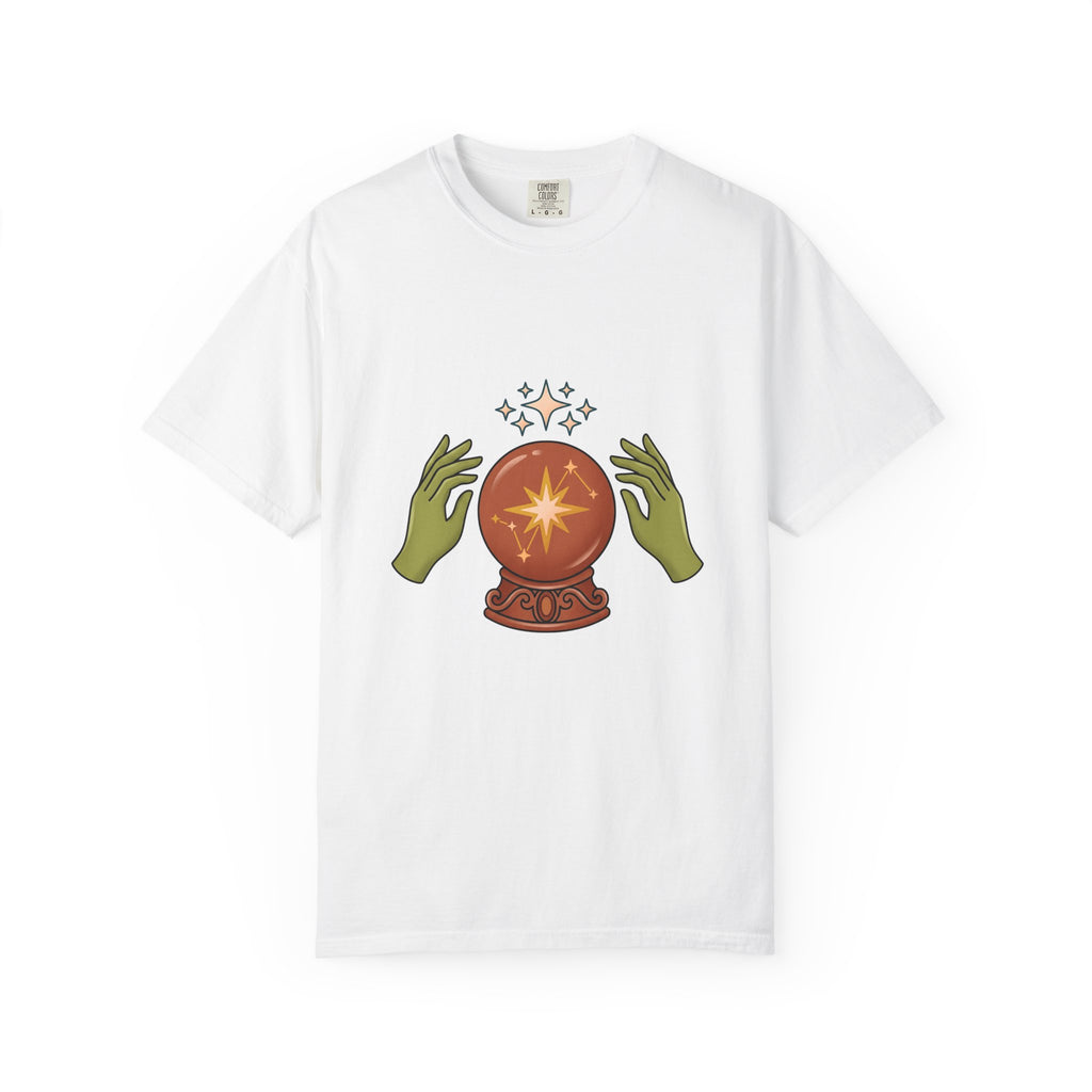 Crystal Ball T-Shirt Boho Chic Astrology Gift Women Mystical T-Shirt Oracle Glass T-Shirt Bohemian Enthusiast Esoteric Graphic Astrology