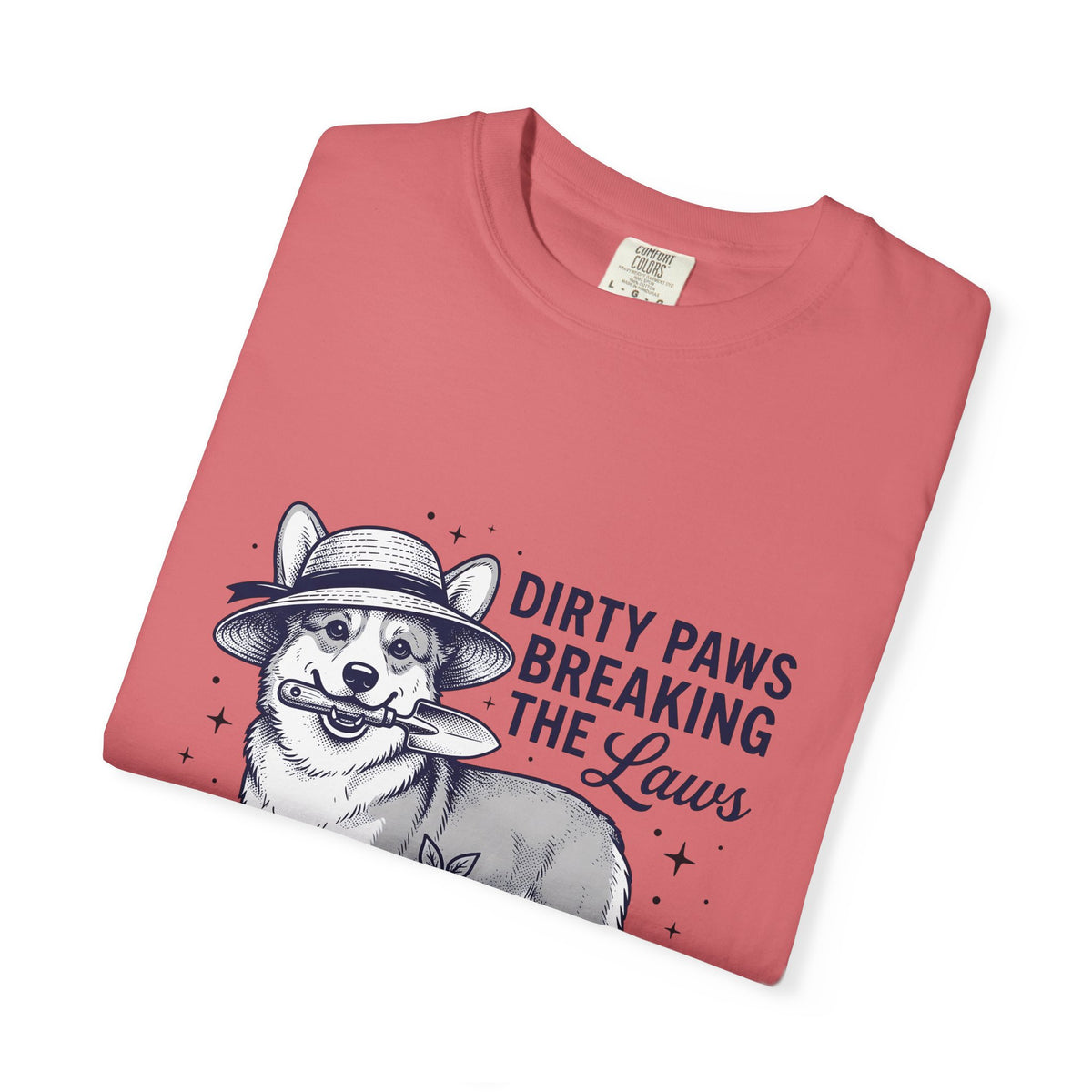 Corgi Canine T-Shirt Dog Horticulture Gift Women Old School T-Shirt Dog T-Shirt Dog Fan Puppy T-Shirt Gardening Graphic Outline Hand Shovel T-Shirt