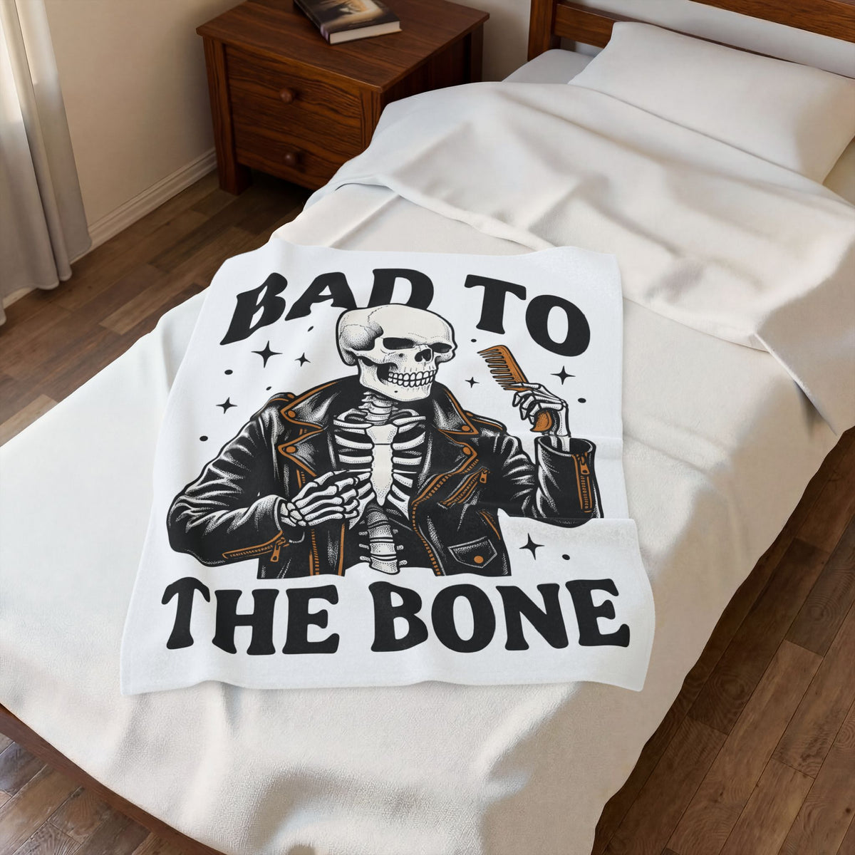 Skull Biker Jacket Blanket Halloween Punk Gift Women Rustic Blanket Leather Jacket Blanket Horror Fan Distressed Blanket Riot Graphic Classic