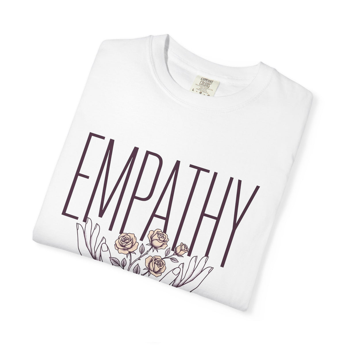Hands Blossoms T-Shirt Nurses Healing Gift Women Natural T-Shirt Floral T-Shirt Nurse Enthusiast Organic T-Shirt Recovery Graphic Airy Rose Stem