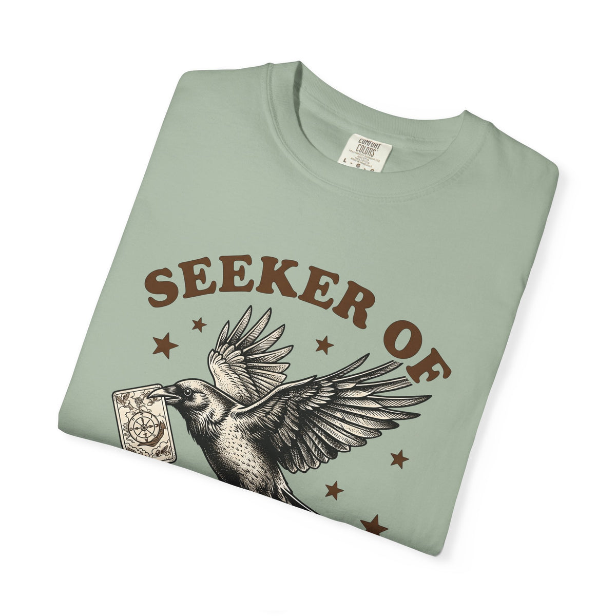 Crow Divination Card T-Shirt Fortune Telling Mysterious Gift Women Old-Fashioned T-Shirt Oracle Card T-Shirt Divination Fan Tarot T-Shirt Enigmatic