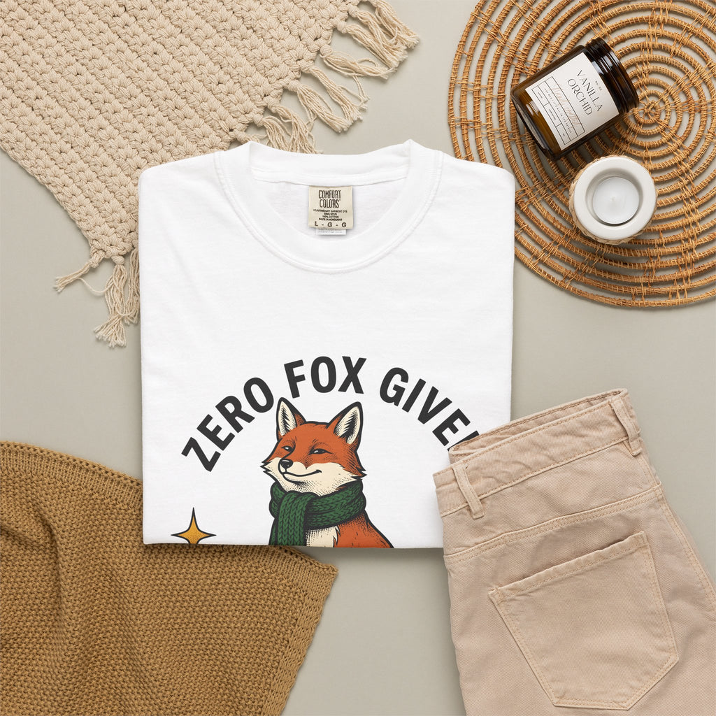 Fox Holiday Wildlife Gift Retro Fox Christmas Fan Vintage Animal Sketch Neck Wrap T-Shirt