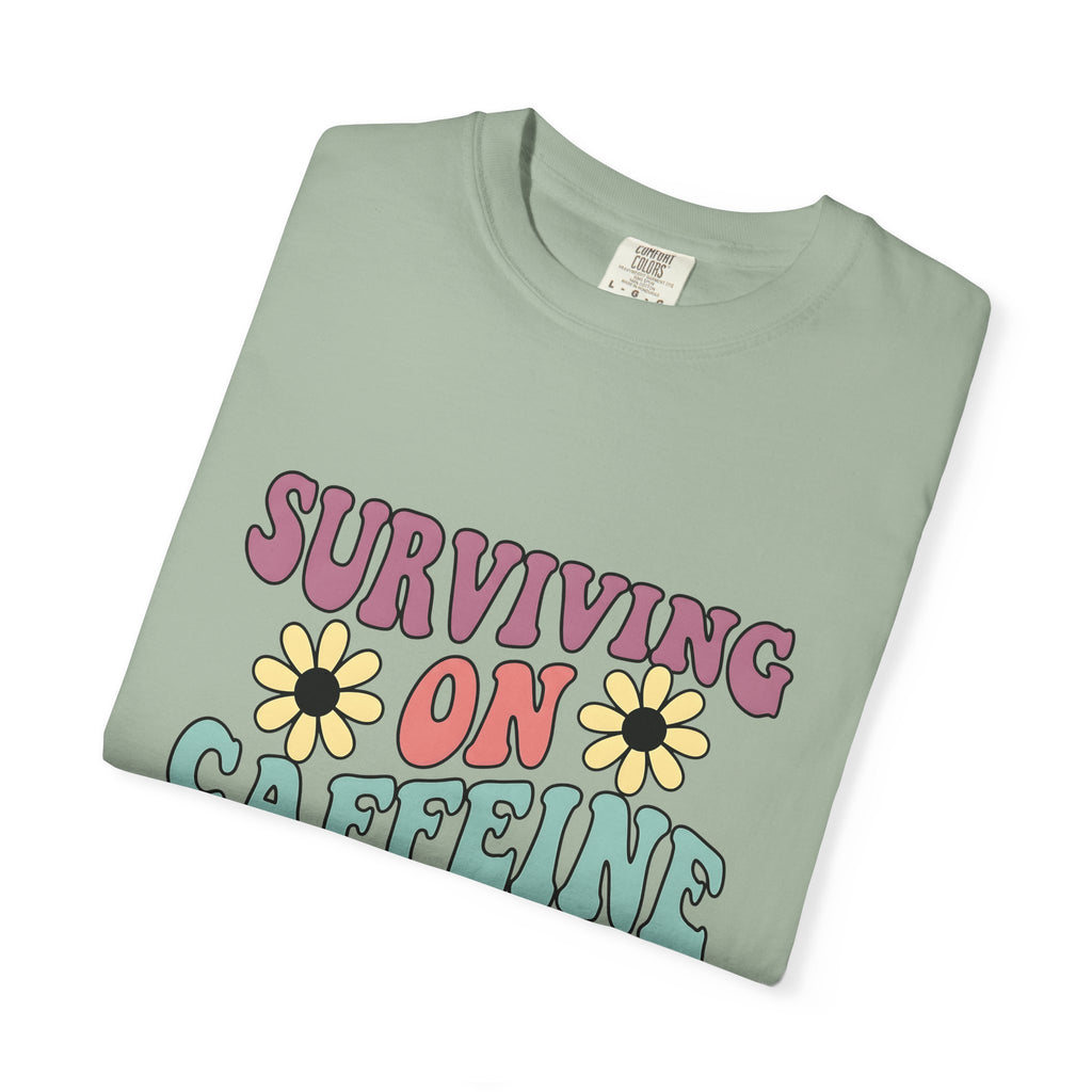 Retro Floral Art T-Shirt Coffee Satire Gift Women Boho T-Shirt Floral Art T-Shirt Java Fan Bohemian T-Shirt Sarcastic Graphic Retro Wildflower