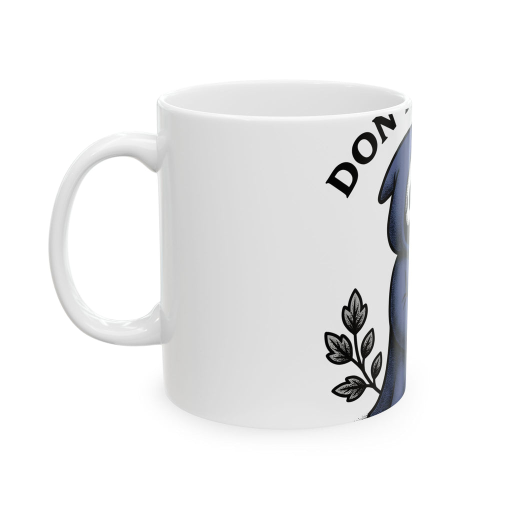 Death Figure Mug Halloween Witchcraft Gift Women Doodle Mug Grim Reaper Mug Horror Fan Skeleton Graphic Mug Classic Bloom Mug