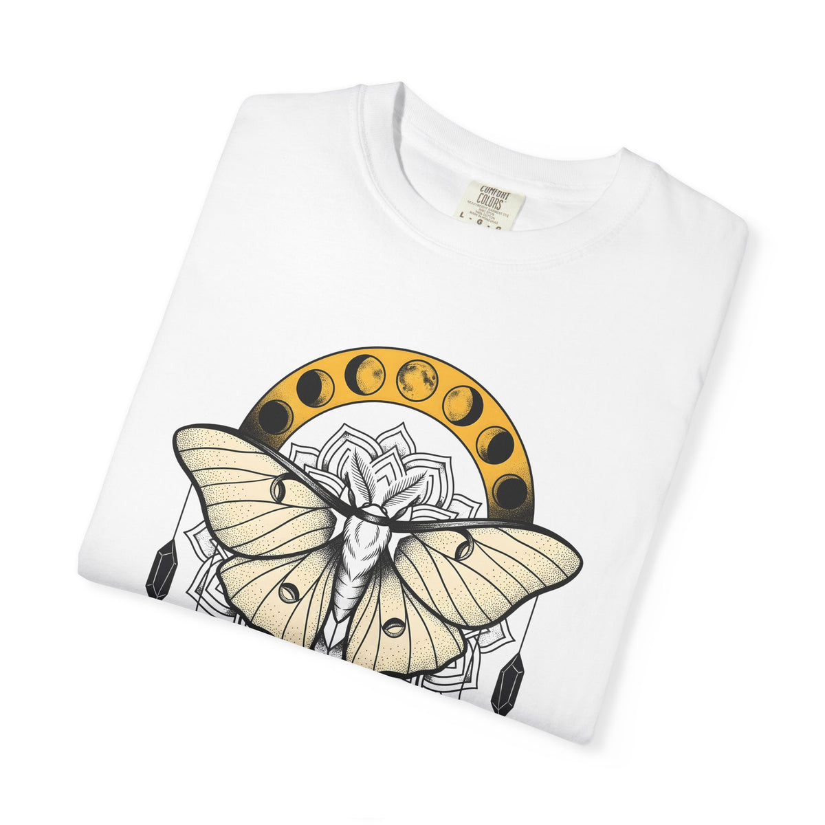 Luna Moth T-Shirt Boho Chic Mystical Gift Women Mandala T-Shirt Moon Moth T-Shirt Hippie Fan Sacred T-Shirt Spiritual Graphic Line Art Moon Phases