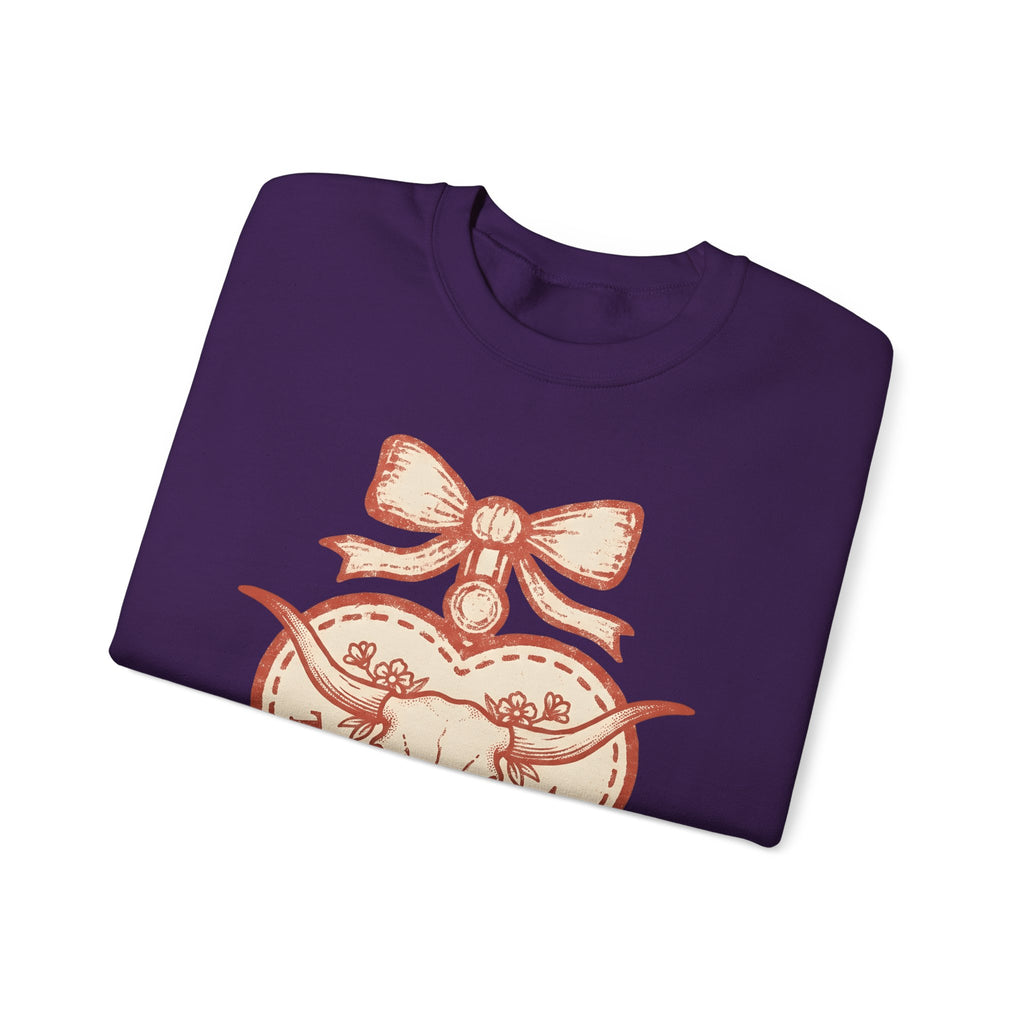 Steer Skull Cowgirl Hippie Gift Retro Bull Skull Rodeo Fan Vintage Bohemian Farmhouse Love Sweatshirt