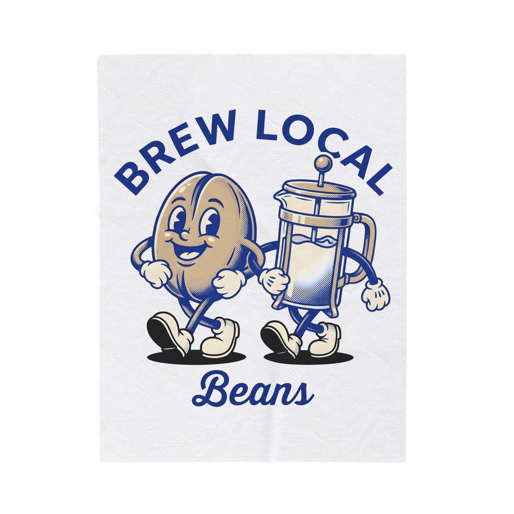 Coffee Bean French Press Blanket Coffee Foodie Gift Women Cartoon Blanket French Press Coffee Blanket Coffee Fan Cartoony Blanket Food Graphic