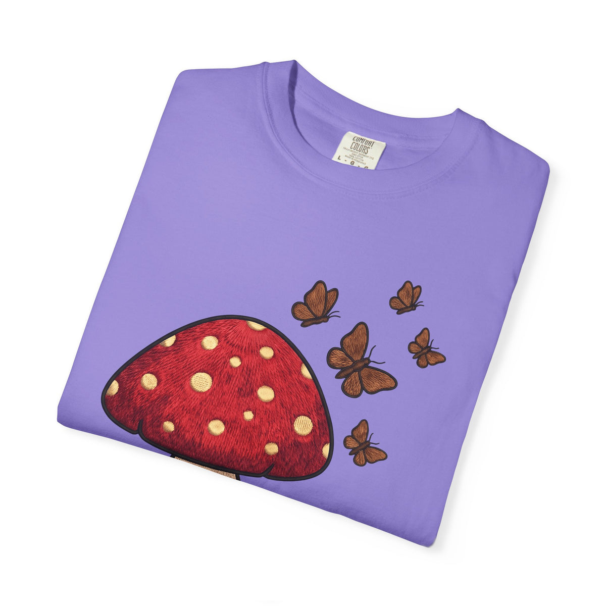 Shroom T-Shirt Boho Chic Environment Gift Women Applique T-Shirt Mushroom T-Shirt Hippie Fan Embroidered T-Shirt Eco Graphic Old-Fashioned