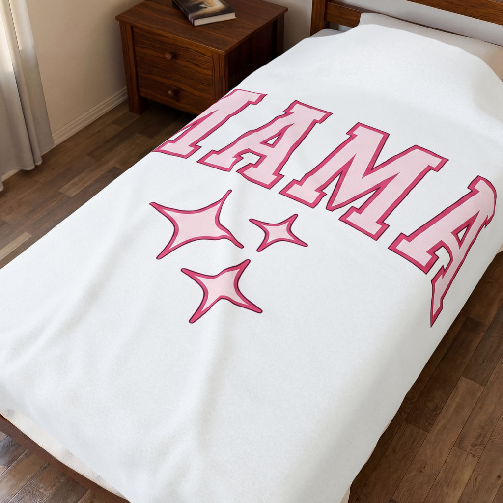 College Lettering Blanket Moms Household Gift Women Strong Blanket Typography Blanket Mother Enthusiast Bold Blanket Domestic Graphic Vintage Star