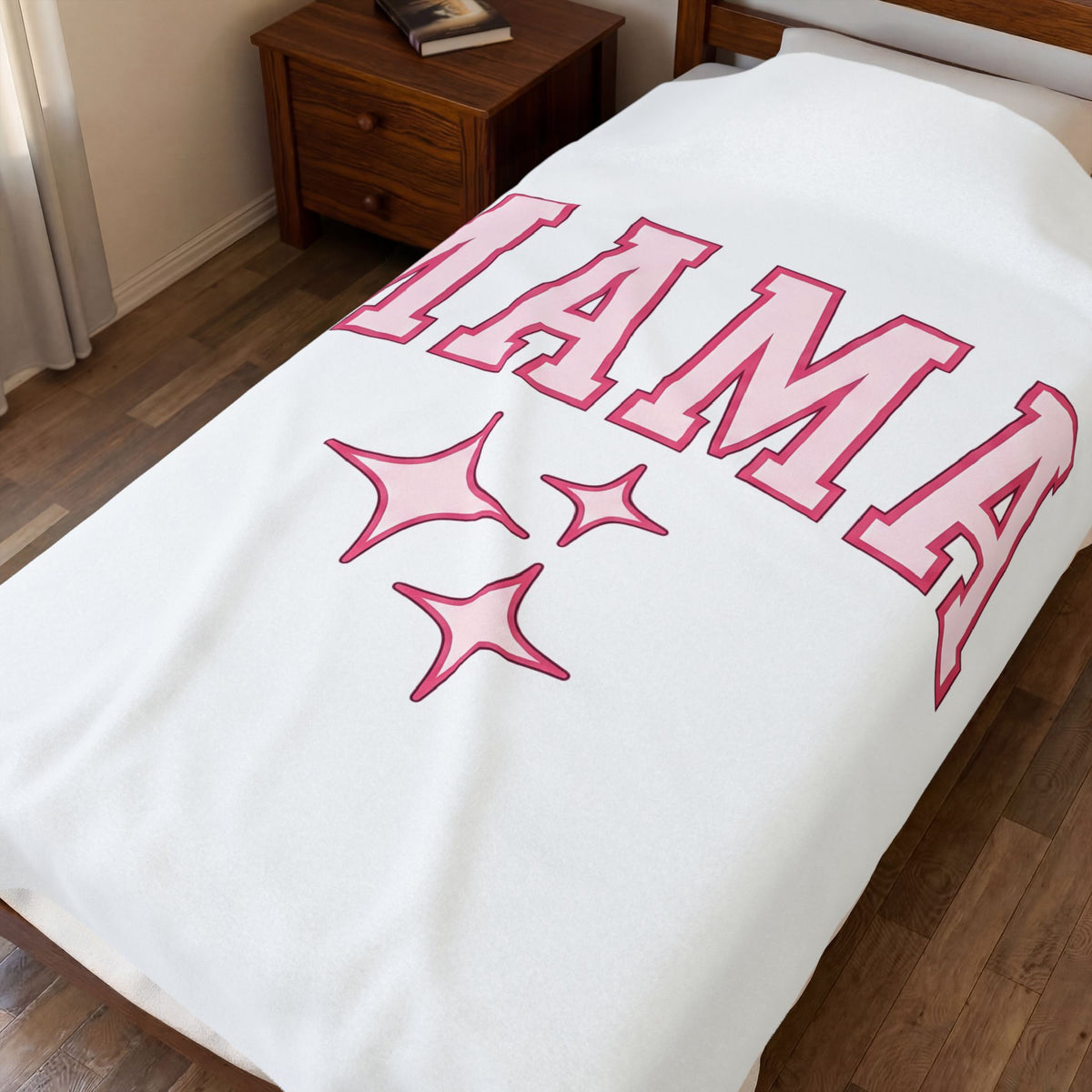 College Lettering Blanket Moms Household Gift Women Strong Blanket Typography Blanket Mother Enthusiast Bold Blanket Domestic Graphic Vintage Star