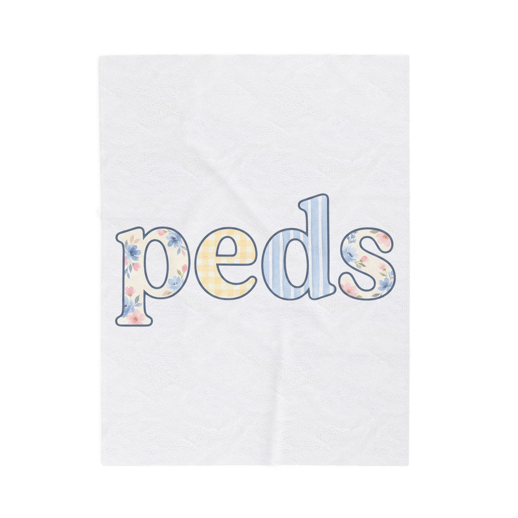 Floral Monogram Blanket Nurses Hospital Gift Women Pale Colors Blanket Initial Blanket Nurse Enthusiast Pastel Blanket Medical Graphic Old School