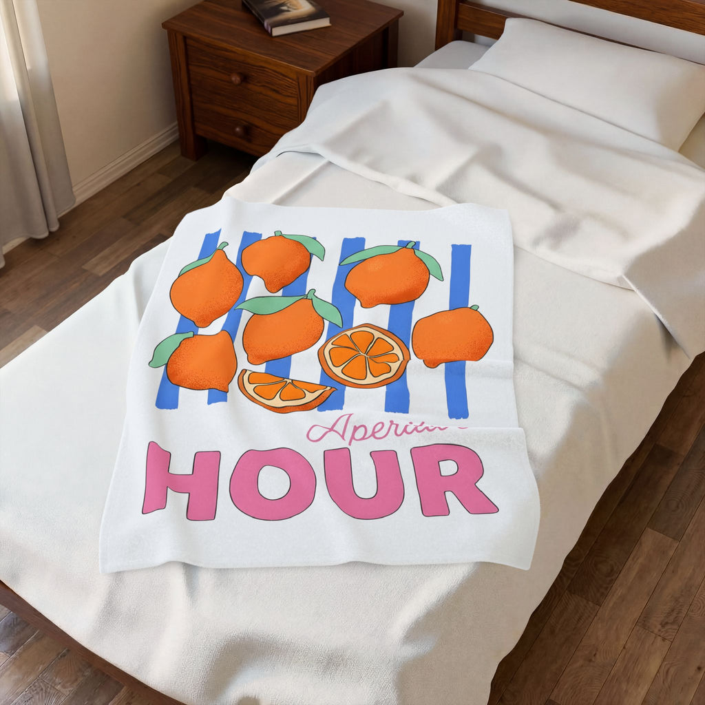 Lemon Fruit Blanket Drinks Vacation Gift Women Cartoon Blanket Citrus Blanket Beverage Fan Cocktail Graphic Classic Orange Segment Blanket
