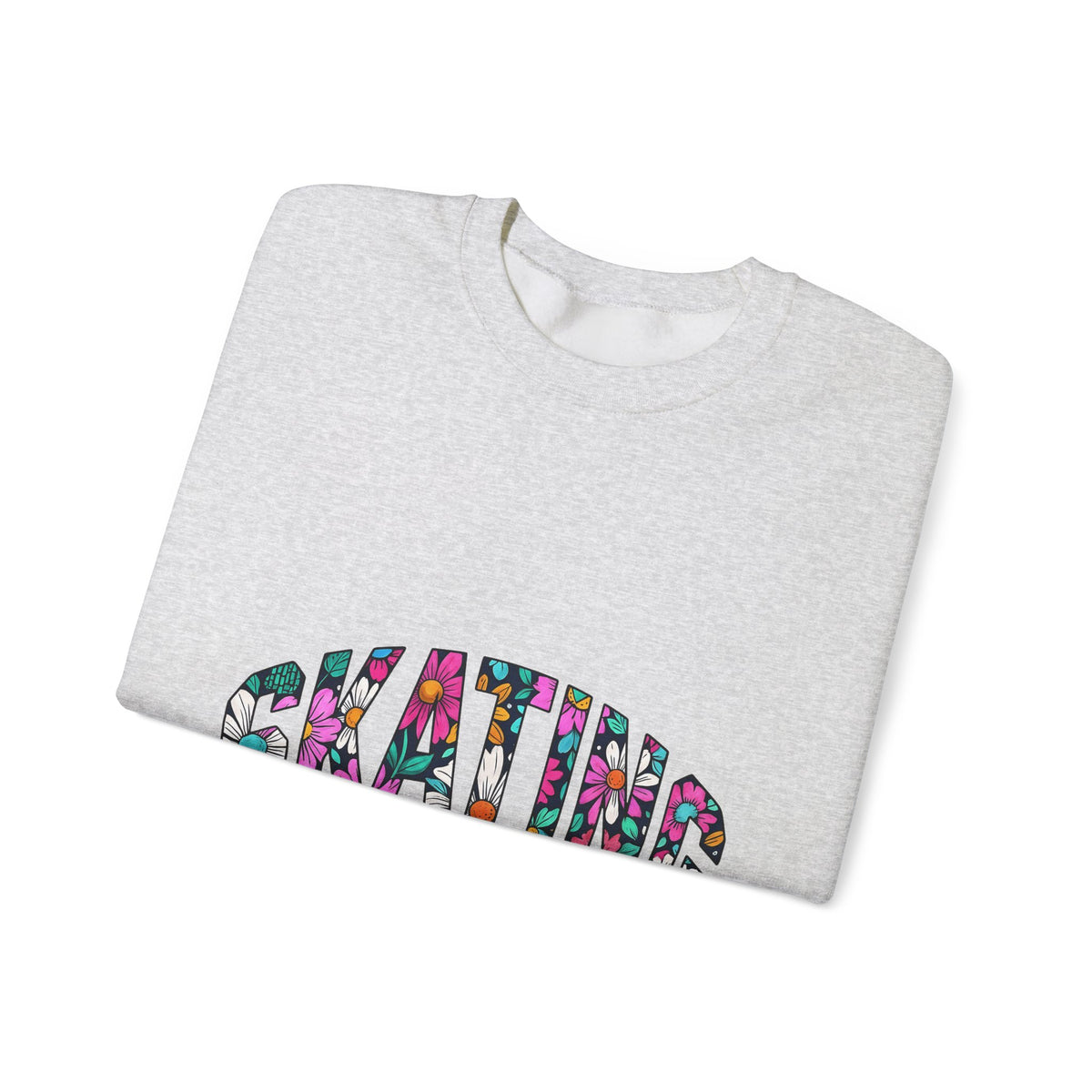 Floral Text Sweatshirt Skating Nature Gift Women Simple Graphic Sweatshirt Typography Sweatshirt Skater Fan Minimalist Sweatshirt Earth Graphic Old School
