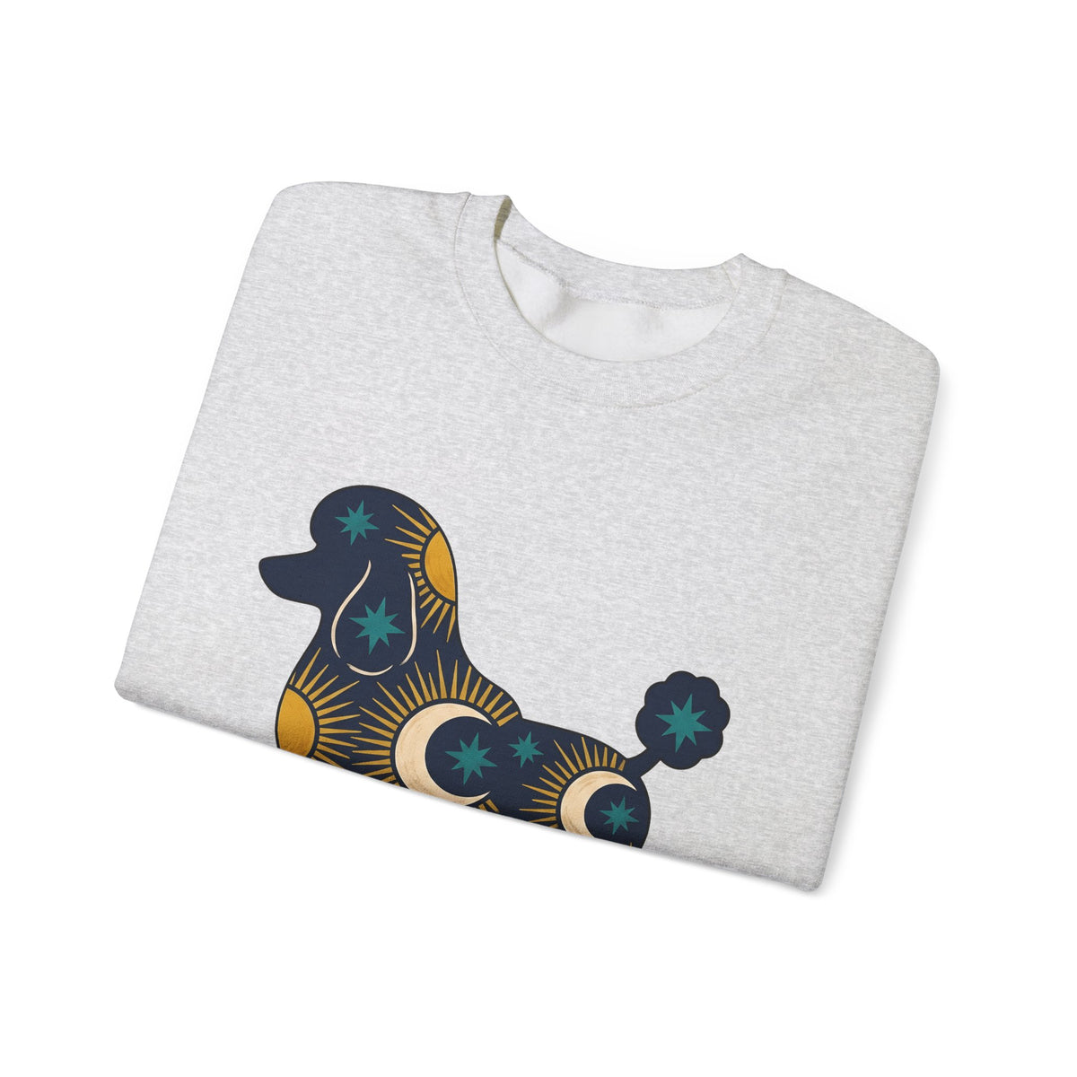 Poodle Illustration Sweatshirt Dog Zodiac Gift Women Rustic Sweatshirt Poodle Sweatshirt Dog Fan Canine Sweatshirt Zodiac Graphic Simple Star Symbols Sweatshirt