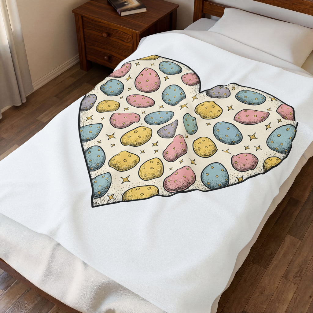 Heart Egg Blanket Easter Festivity Gift Women Hand Drawn Blanket Easter Egg Blanket Easter Fan Hand Drawn Blanket Celebration Graphic Classic