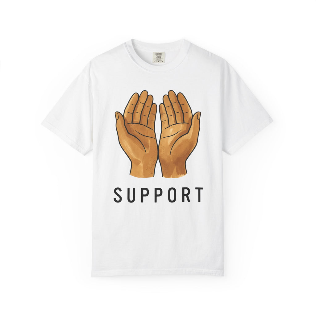 Open Palms T-Shirt Support Thanks Gift Women Sketch T-Shirt Hands T-Shirt Caregiver Enthusiast Drawing Illustration Gratitude Graphic Simple