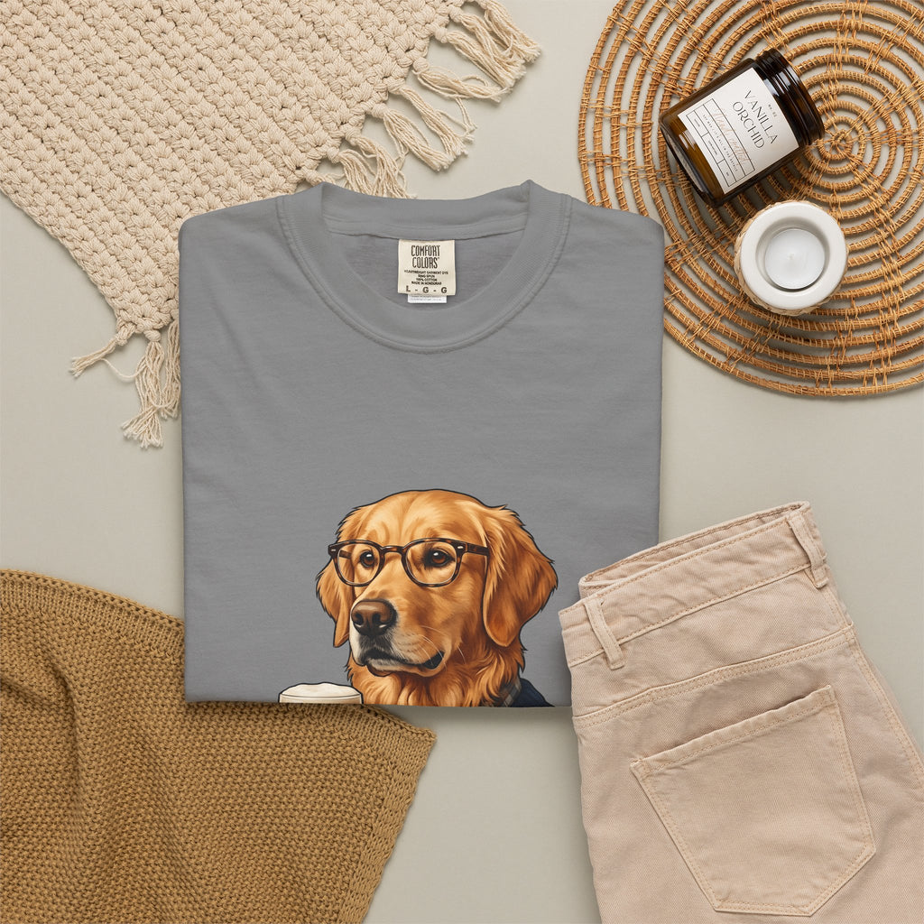 Golden Retriever Dog T-Shirt Dog Fun Gift Women Detailed T-Shirt Retriever T-Shirt Dog Fan Canine T-Shirt Humorous Graphic Old-Fashioned Lager