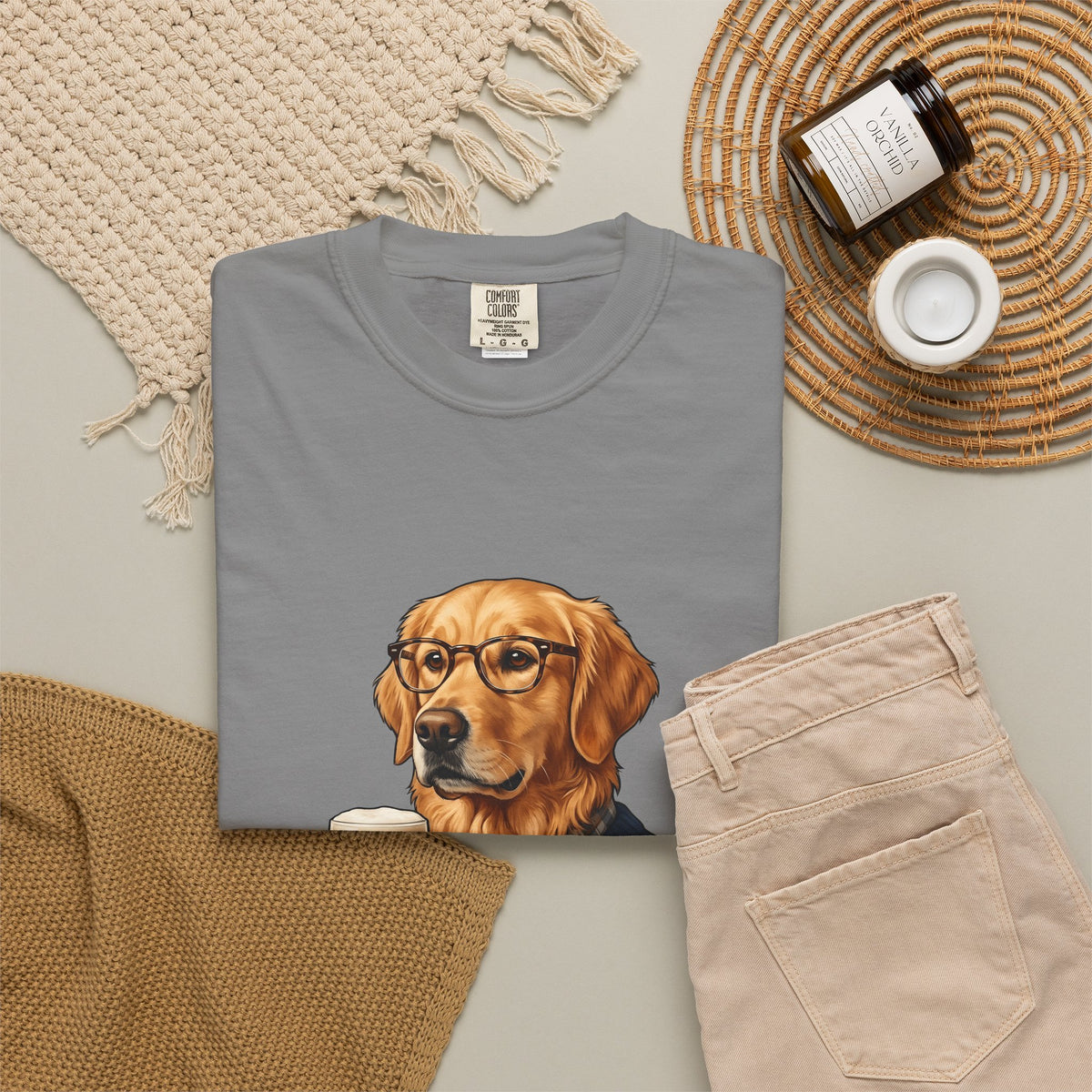 Golden Retriever Dog T-Shirt Dog Fun Gift Women Detailed T-Shirt Retriever T-Shirt Dog Fan Canine T-Shirt Humorous Graphic Old-Fashioned Lager