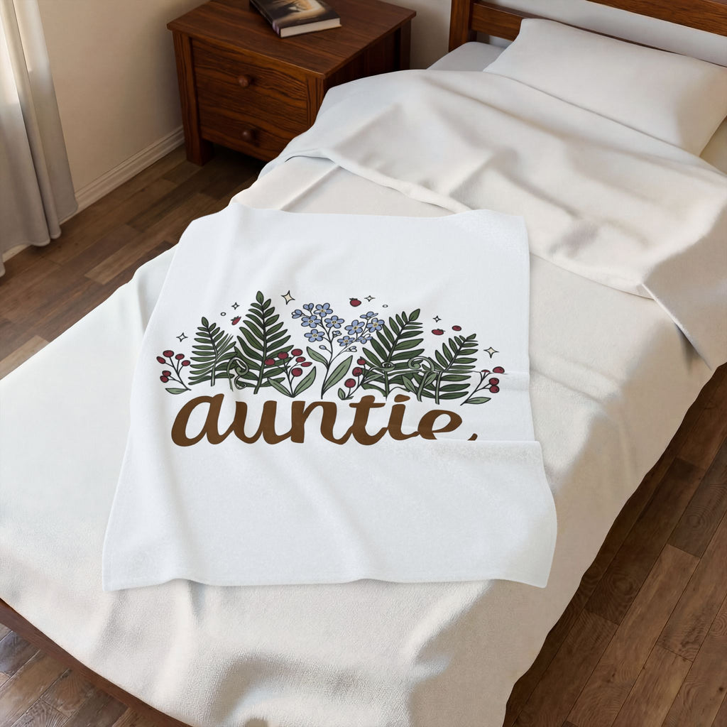 Botanical Floral Graphic Blanket Aunt Family Gift Women Whimsical Blanket Flower Blanket Auntie Fan Boho Graphic Hand Drawn Stars Blanket